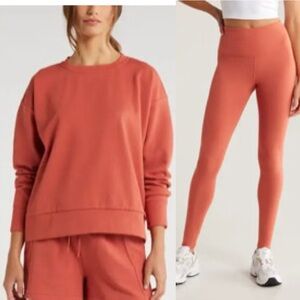 Zella Plush Ottoman Sweatshirt & Live In High Waist Legging Set